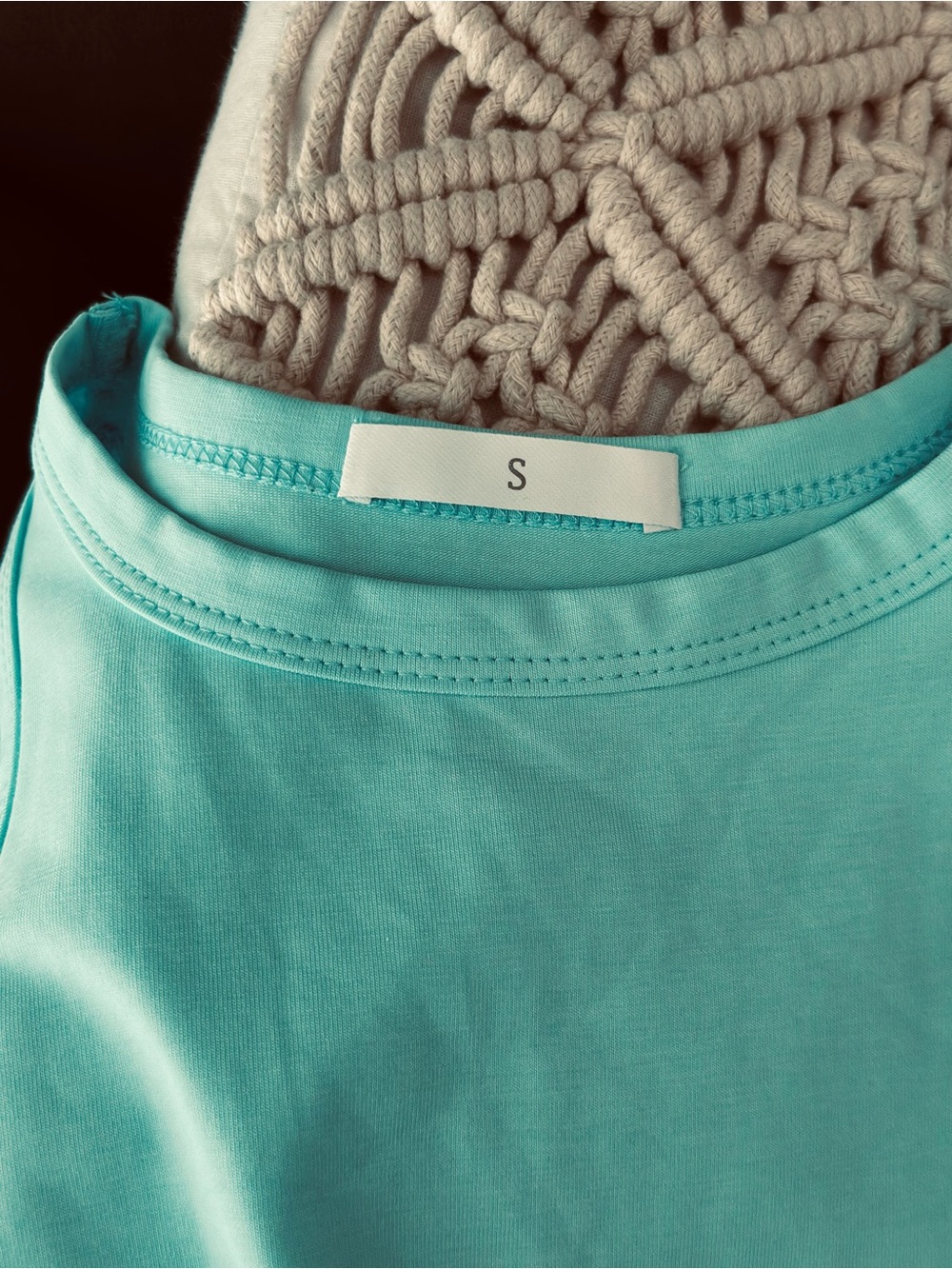 Women’s Sky Blue - Teal Sleeveless Cotton Bodysuit - Small, New (Never Worn) - Picture 3 of 3